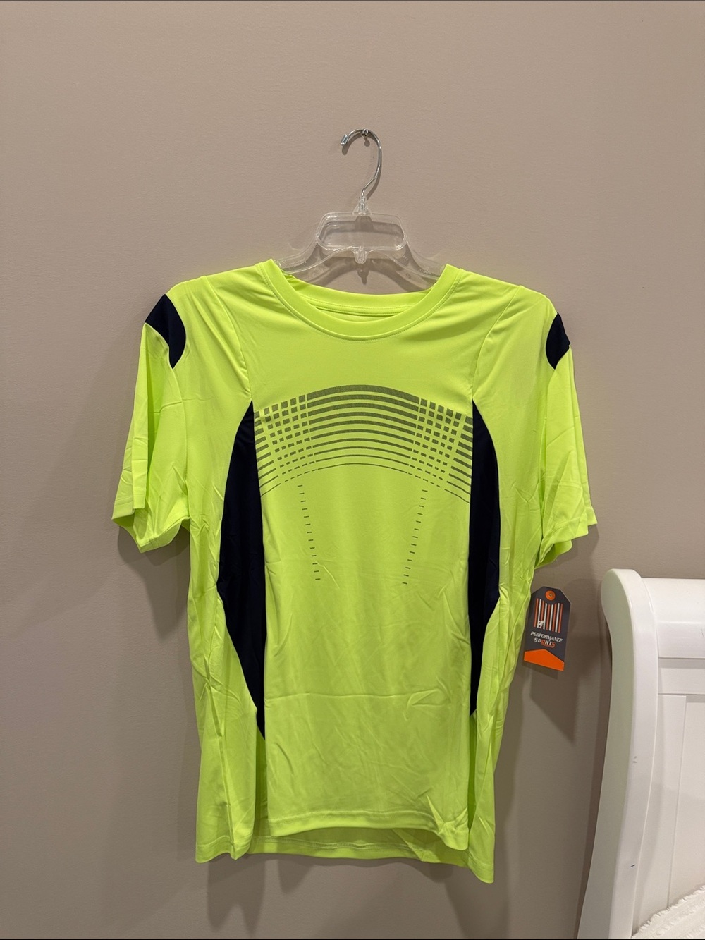 Men's Short Sleeve Performance Tee - Neon Yellow with Black Accents